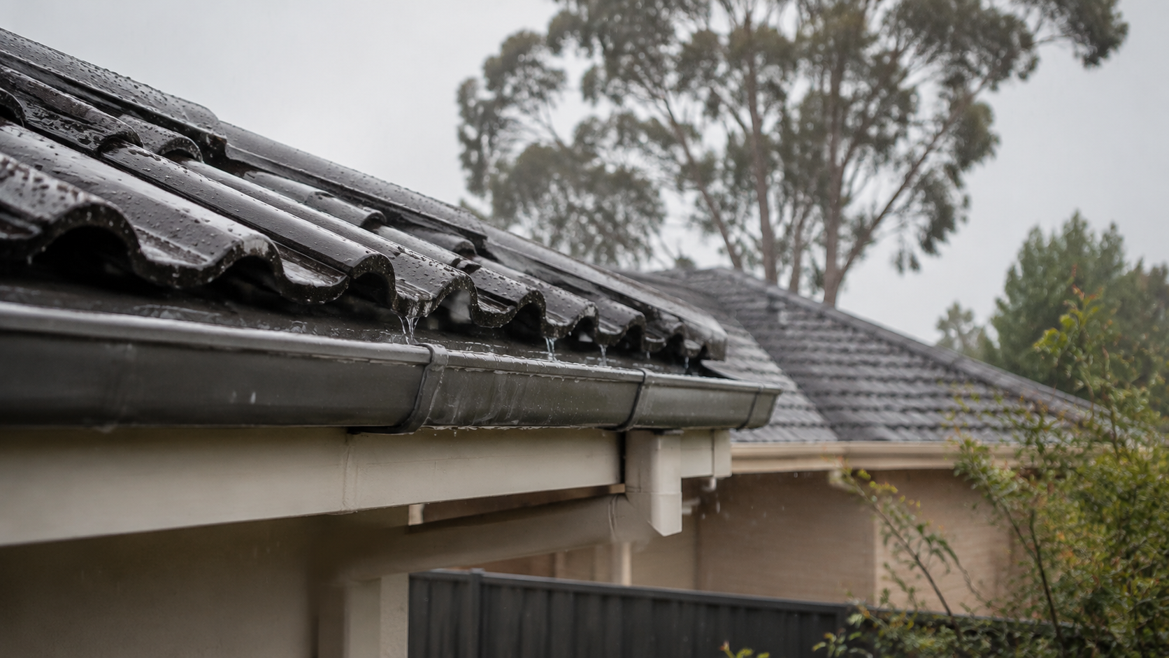 Roof material, drainage or inspection detail