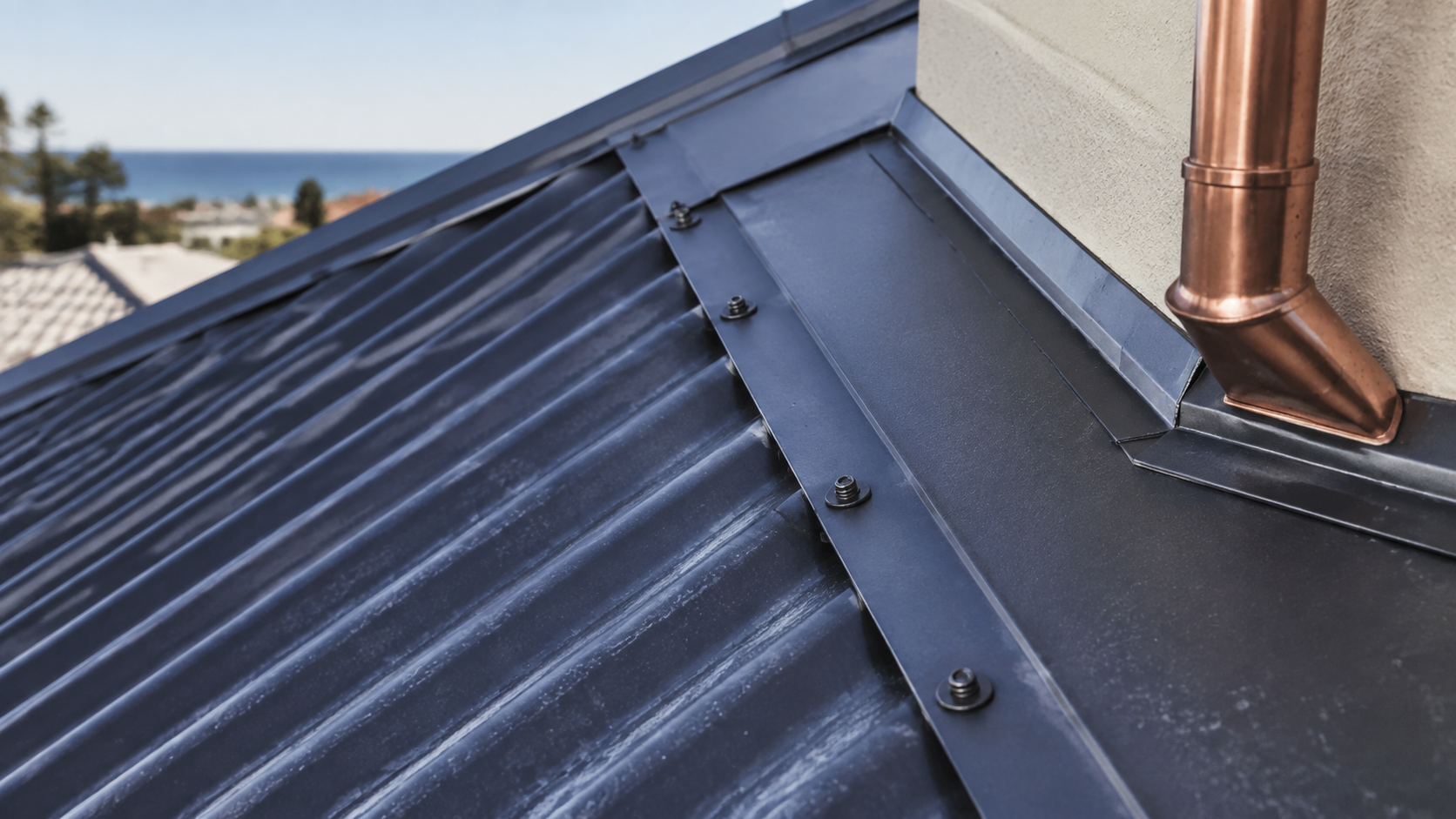 Roofing material and drainage detail